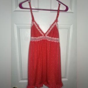 heart patterned red nightgown